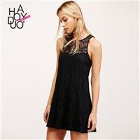 Vogue Sexy Split Front Hollow Out Sleeveless Summer Lace Dress - Bonny YZOZO Boutique Store