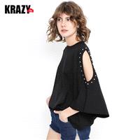 Oversized 1/2 Sleeves Rivet Fall T-shirt - Bonny YZOZO Boutique Store