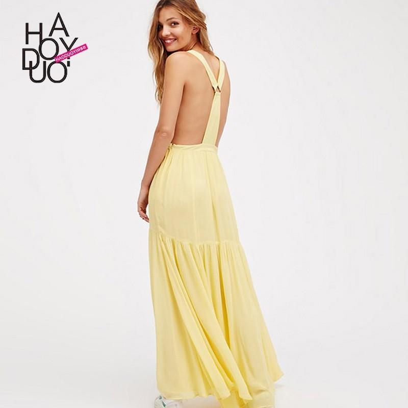 My Stuff, Vogue Sexy Open Back Trail Dress One Color Dress - Bonny YZOZO Boutique Store