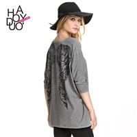 Oversized Printed Drop Shoulder Angel Wing Fall T-shirt - Bonny YZOZO Boutique Store