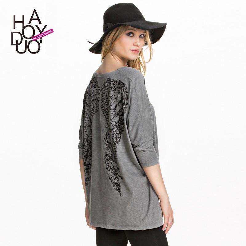 My Stuff, Oversized Printed Drop Shoulder Angel Wing Fall T-shirt - Bonny YZOZO Boutique Store