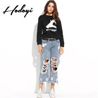 Vogue Sport Style Printed Cartoon Alphabet Summer 9/10 Sleeves Hoodie - Bonny YZOZO Boutique Store