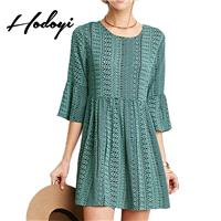 2017 summer slim backless lace new ladies stylish stripe print chiffon dress - Bonny YZOZO Boutique