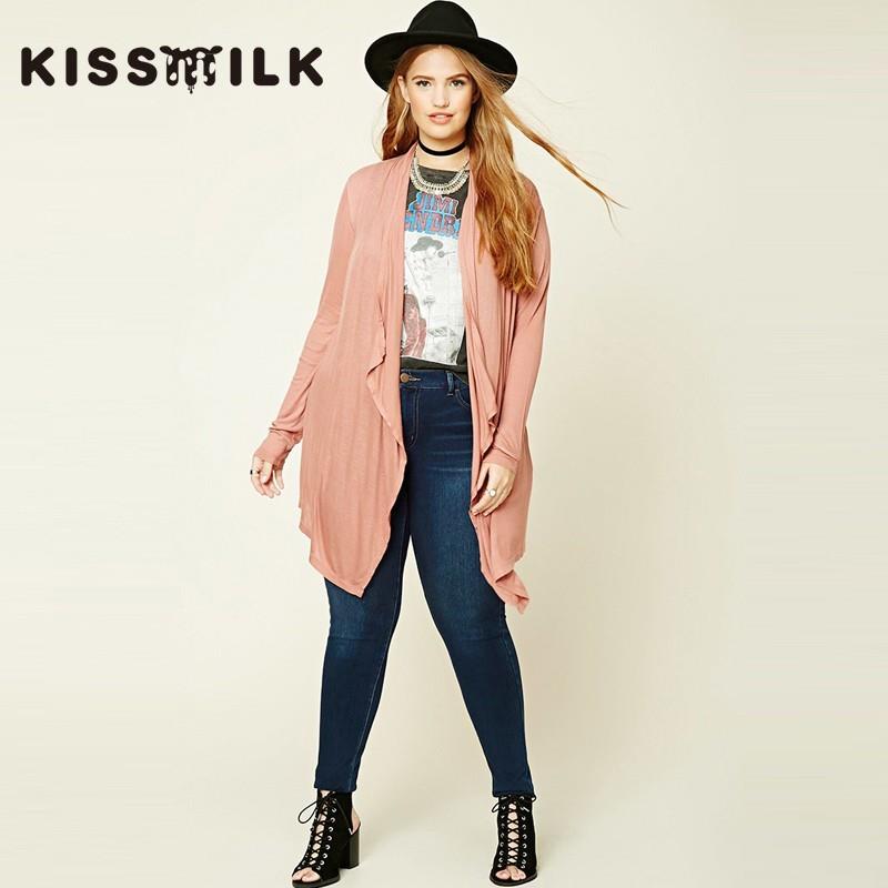 My Stuff, 2017Plus Size women's spring new fashion casual loose slim pure color cardigan coat - Bonn