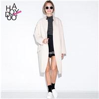 Vogue Attractive Polo Collar Coccoon Shaped Coat - Bonny YZOZO Boutique Store