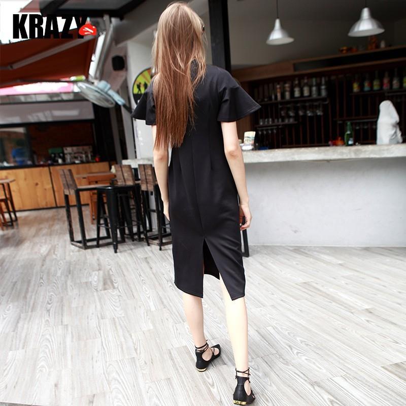 My Stuff, Girl's black spandex girl graffiti short sleeve dress slim long skirts in summer - Bonny Y