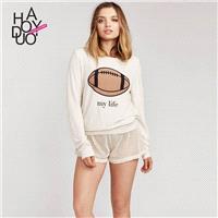 School Style Sweet Printed Alphabet Fall 9/10 Sleeves Hoodie - Bonny YZOZO Boutique Store