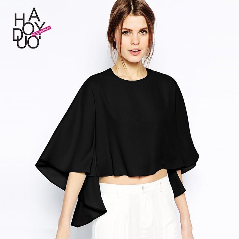 My Stuff, Vogue Simple Asymmetrical Fall Chiffon Top - Bonny YZOZO Boutique Store