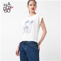 2017 summer dress new fashion sports and leisure dandelion print T-Shirt - Bonny YZOZO Boutique Stor