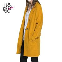 2017 spring new Vogue a grain of buckle fasten waist pockets long sections woolen coat - Bonny YZOZO